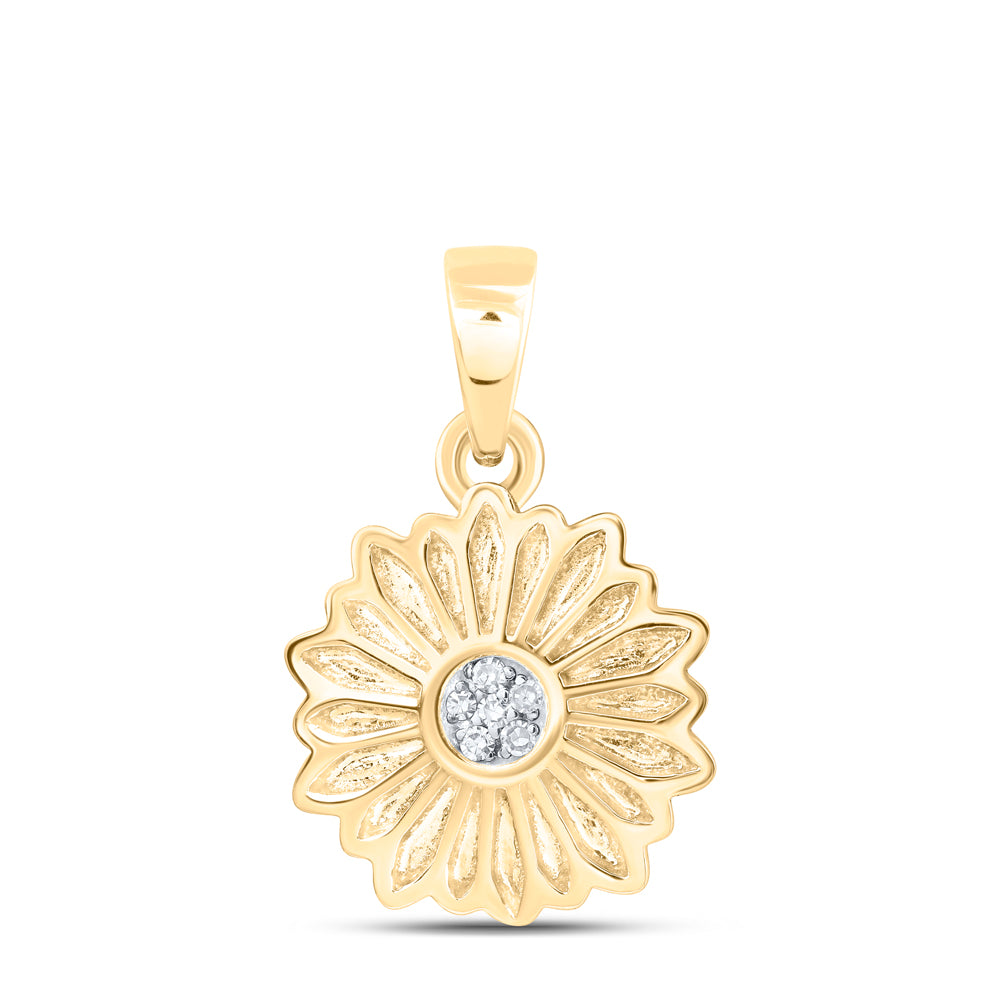 0.02CTW-DIA NK GIFT SUN FLOWER PENDANT
