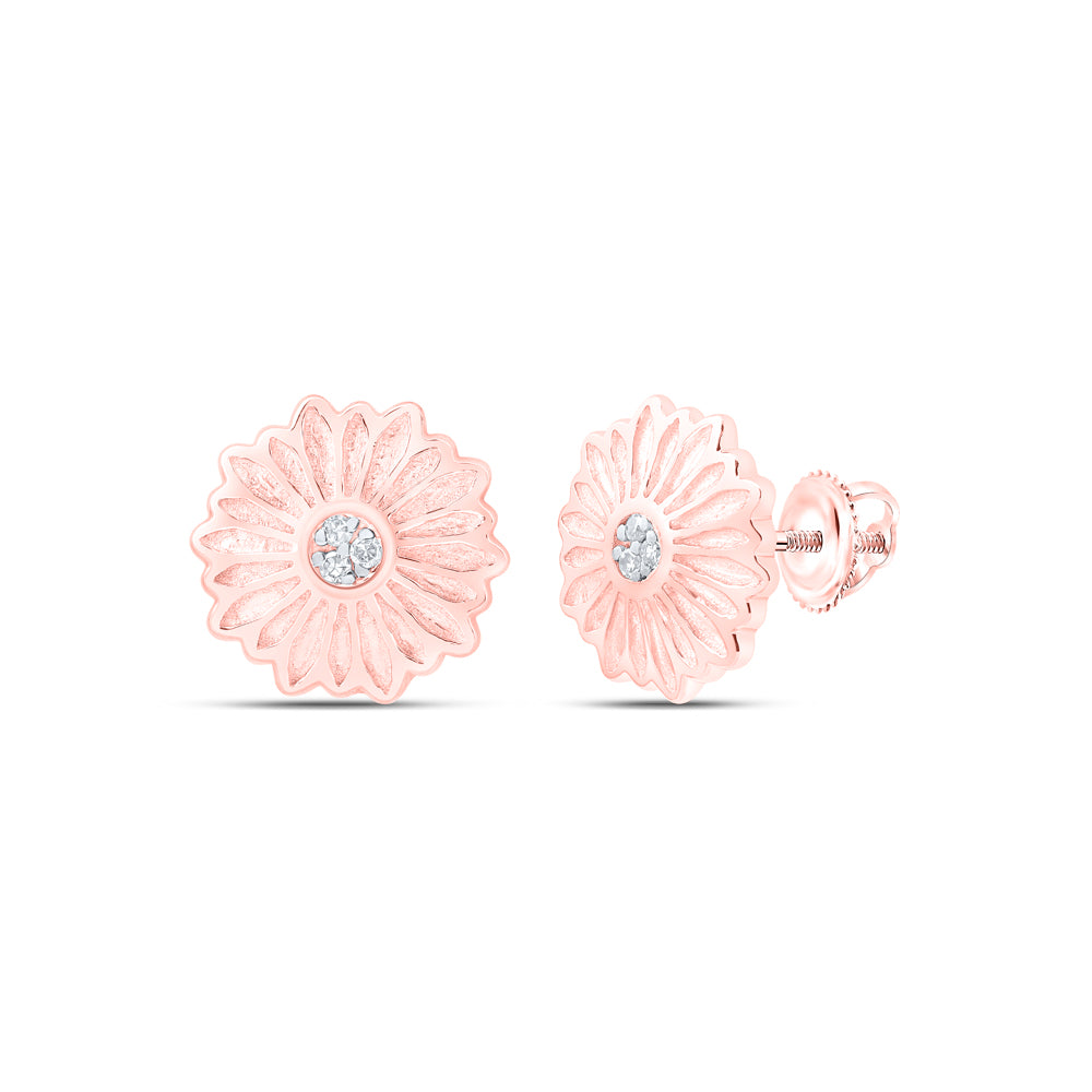 0.01CTW-DIA NK GIFT SUN FLOWER EARRINGS
