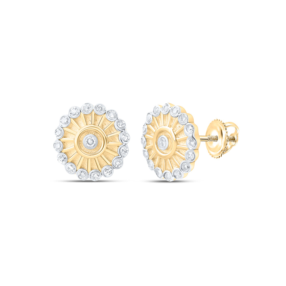 1/12CTW-DIA NK GIFT SUN FLOWER EARRINGS