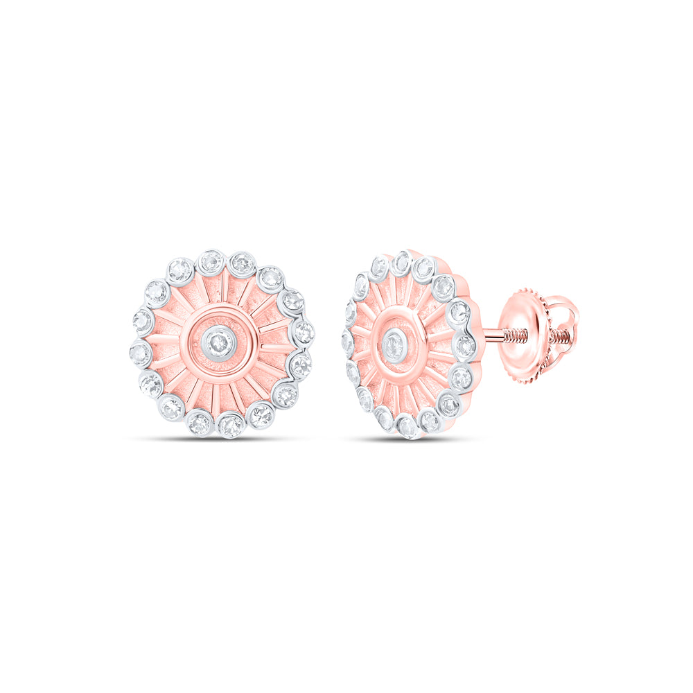 1/12CTW-DIA NK GIFT SUN FLOWER EARRINGS