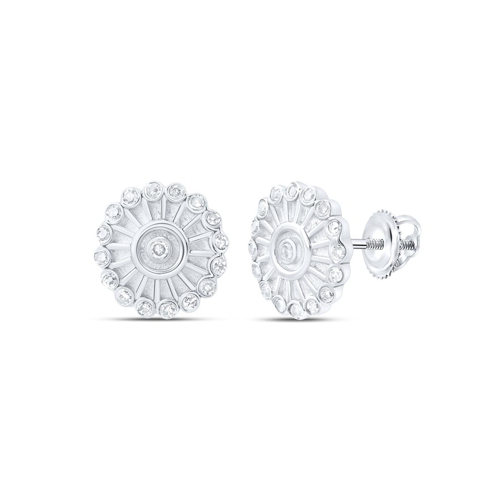 1/12CTW-DIA NK GIFT SUN FLOWER EARRINGS