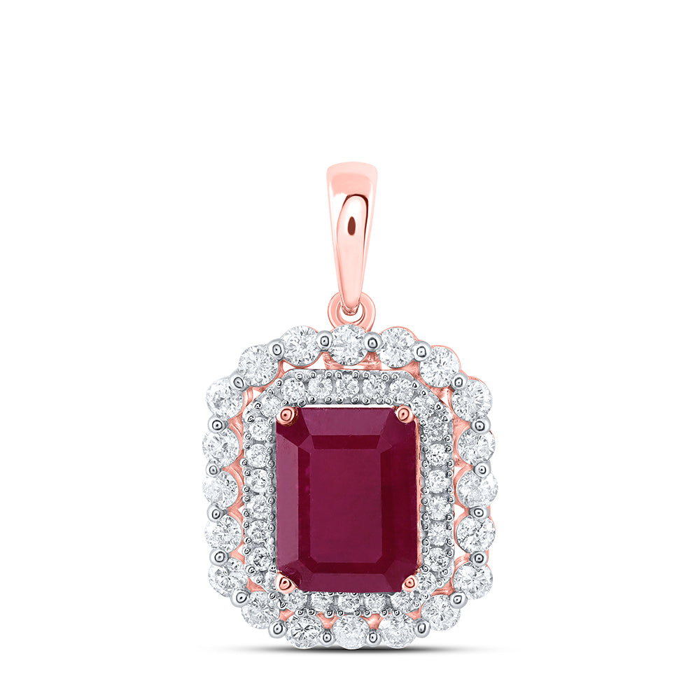 1/2CTW-DIA ANA M 8 X 6 MM RU-EM NAT GEM PENDANT