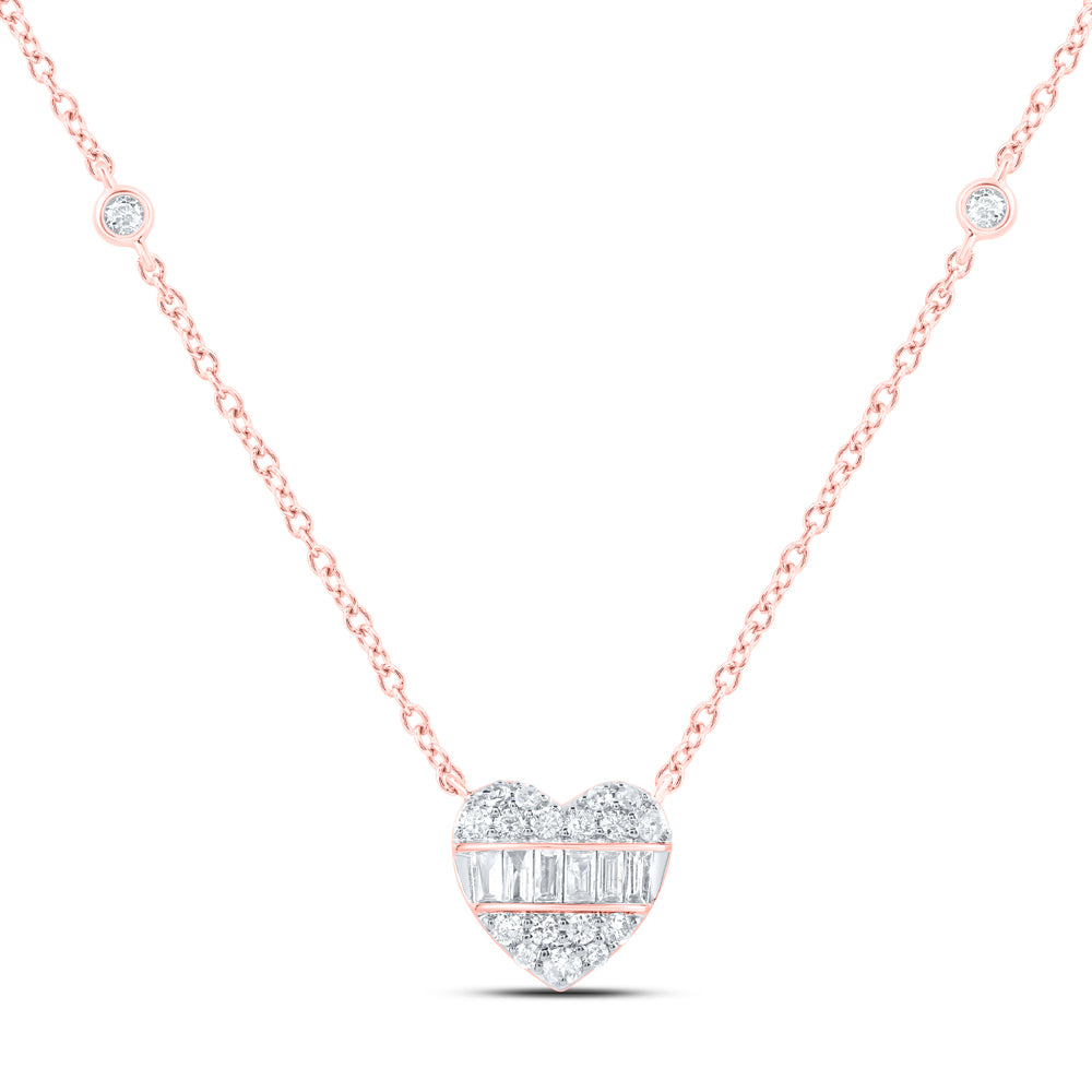 1/4CTW-DIA NK FASHION HEART NECKLACE(18 INCH)