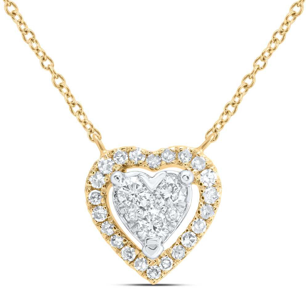 1/4CTW-DIA NK FASHION HEART NECKLACE(18 INCH)