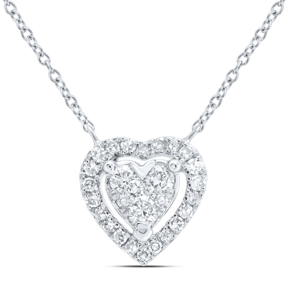 1/4CTW-DIA NK FASHION HEART NECKLACE(18 INCH)