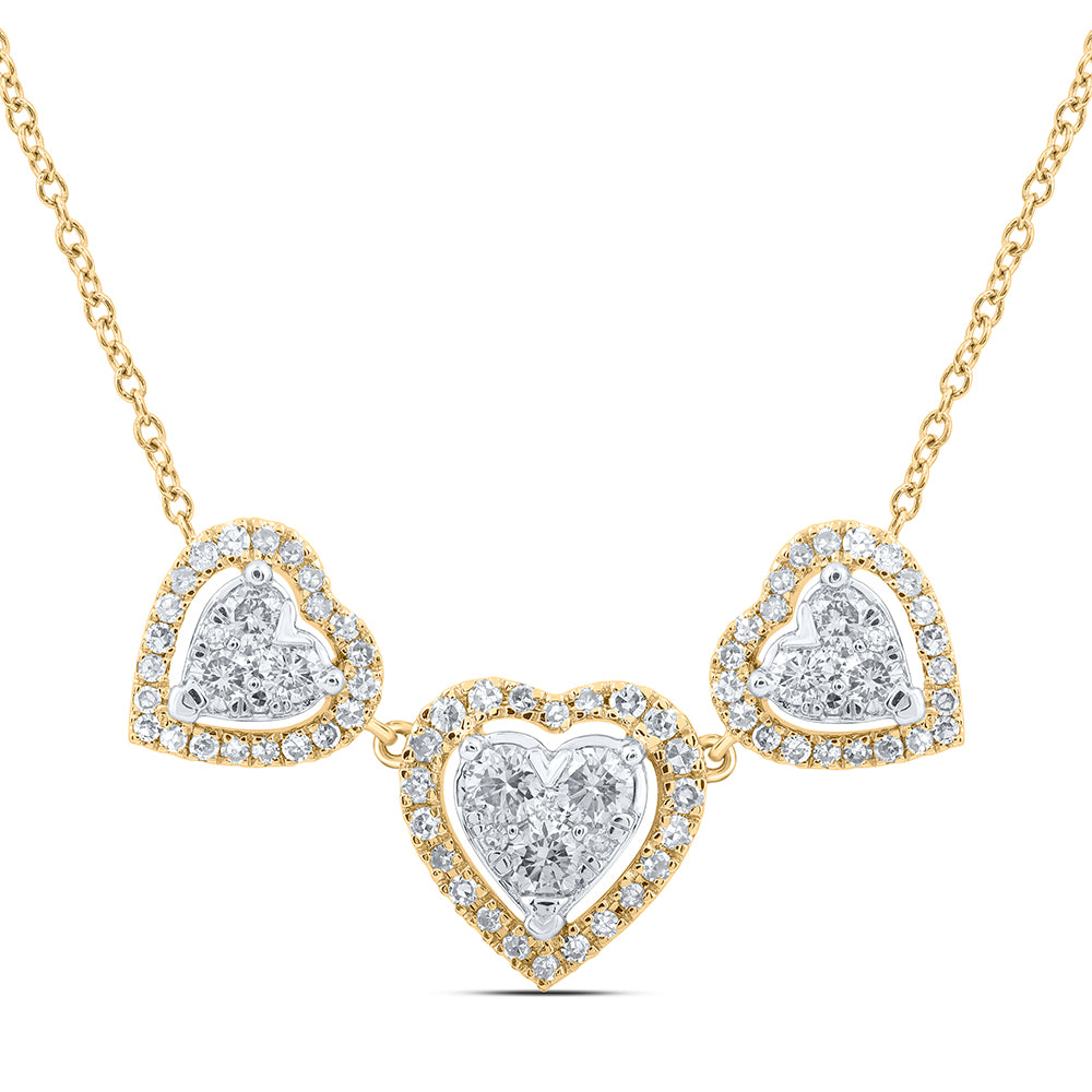 3/4CTW-DIA NK FASHION HEART NECKLACE(18 INCH)