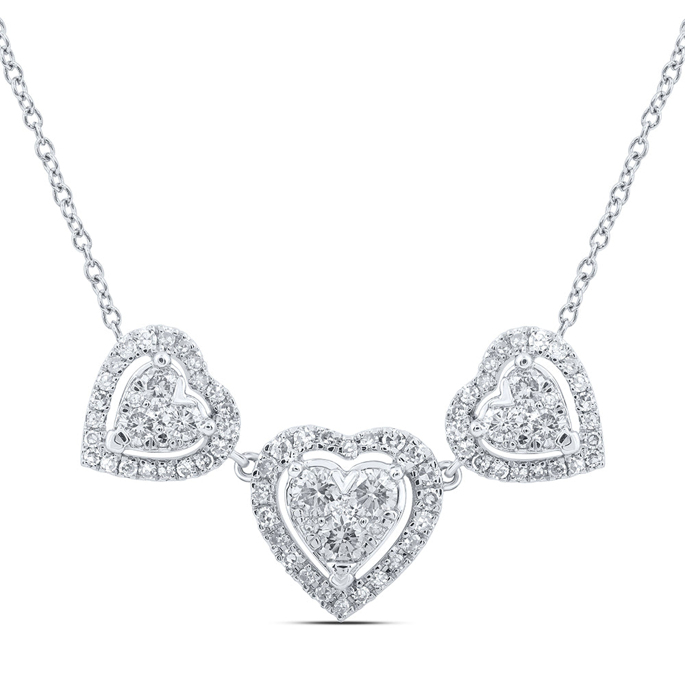 3/4CTW-DIA NK FASHION HEART NECKLACE(18 INCH)