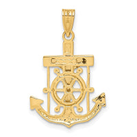 Load image into Gallery viewer, 14k Two-tone Diamond-cut Mariner&#39;s Cross Pendant
