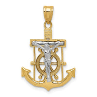 Load image into Gallery viewer, 14k Two-tone Diamond-cut Mariner&#39;s Cross Pendant

