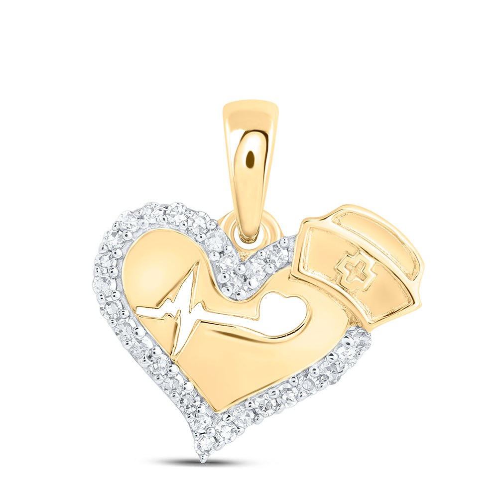 1/10CTW-DIA NK GIFT NURSE HEART PENDANT