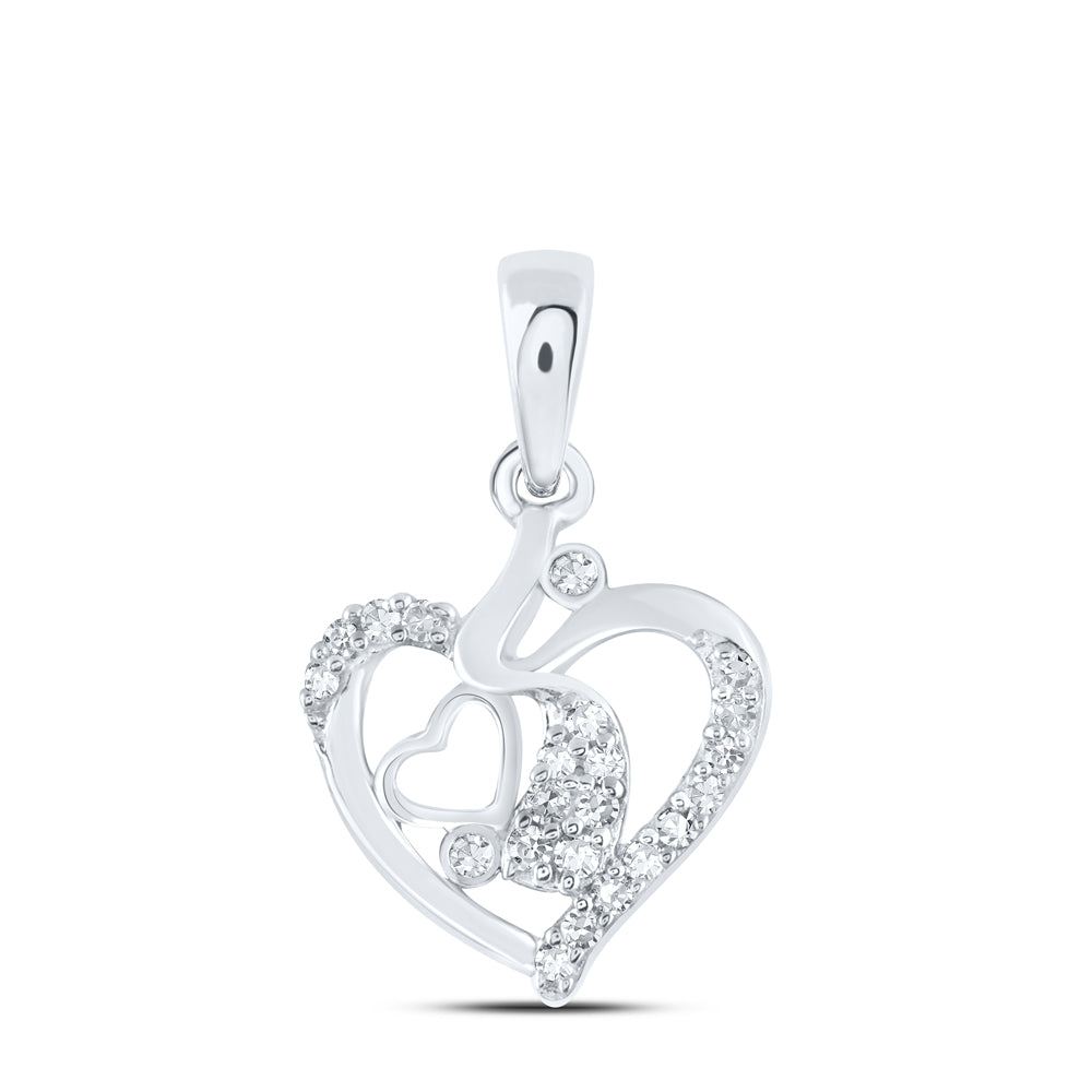 1/12CTW-DIA NK GIFT HEART PENDANT