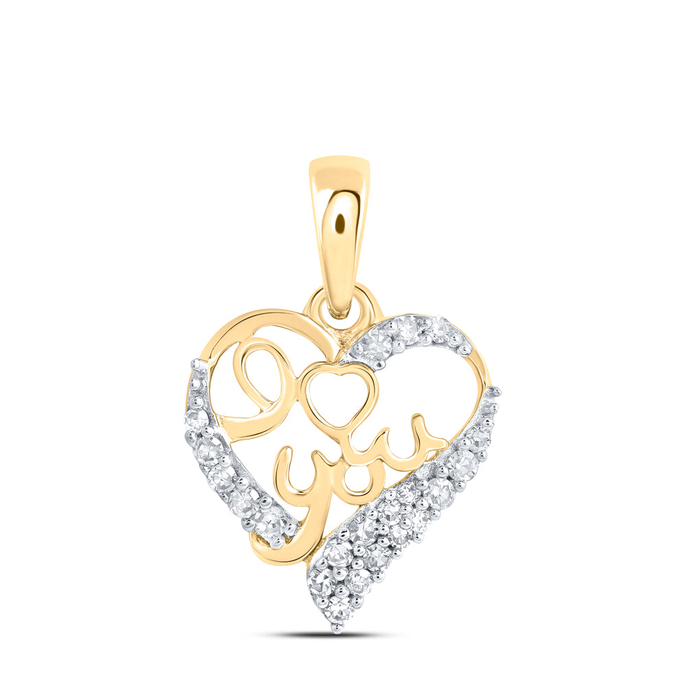 1/10CTW-DIA NK GIFT "I LOVE YOU" HEART PENDANT