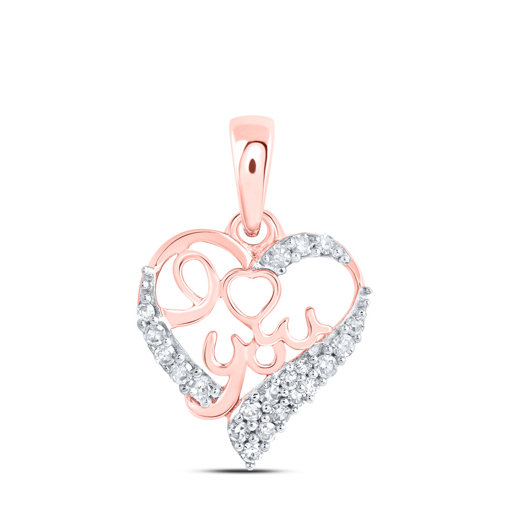 1/10CTW-DIA NK GIFT "I LOVE YOU" HEART PENDANT