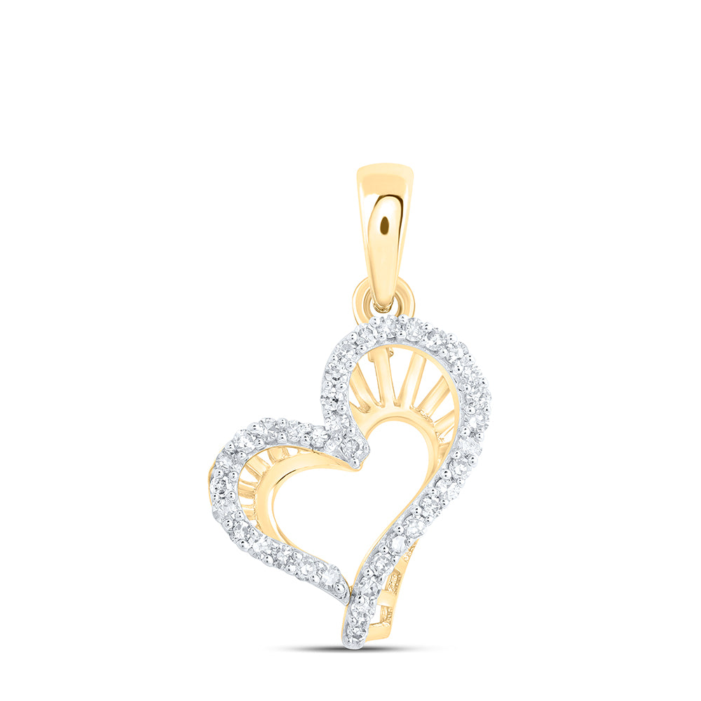 1/10CTW-NAT DIA NK GIFT HEART PENDANT