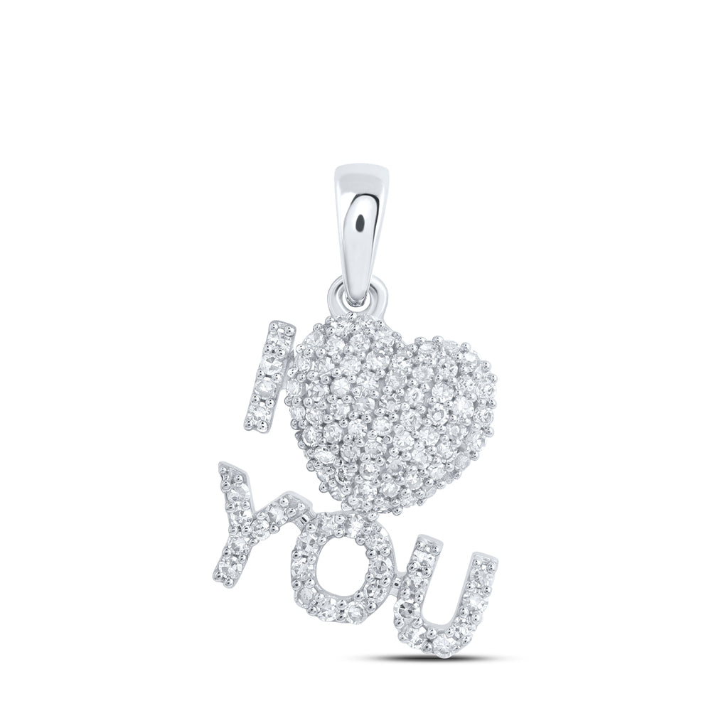 1/3CTW - DIA NK GIFT "I LOVE YOU" HEART PENDANT