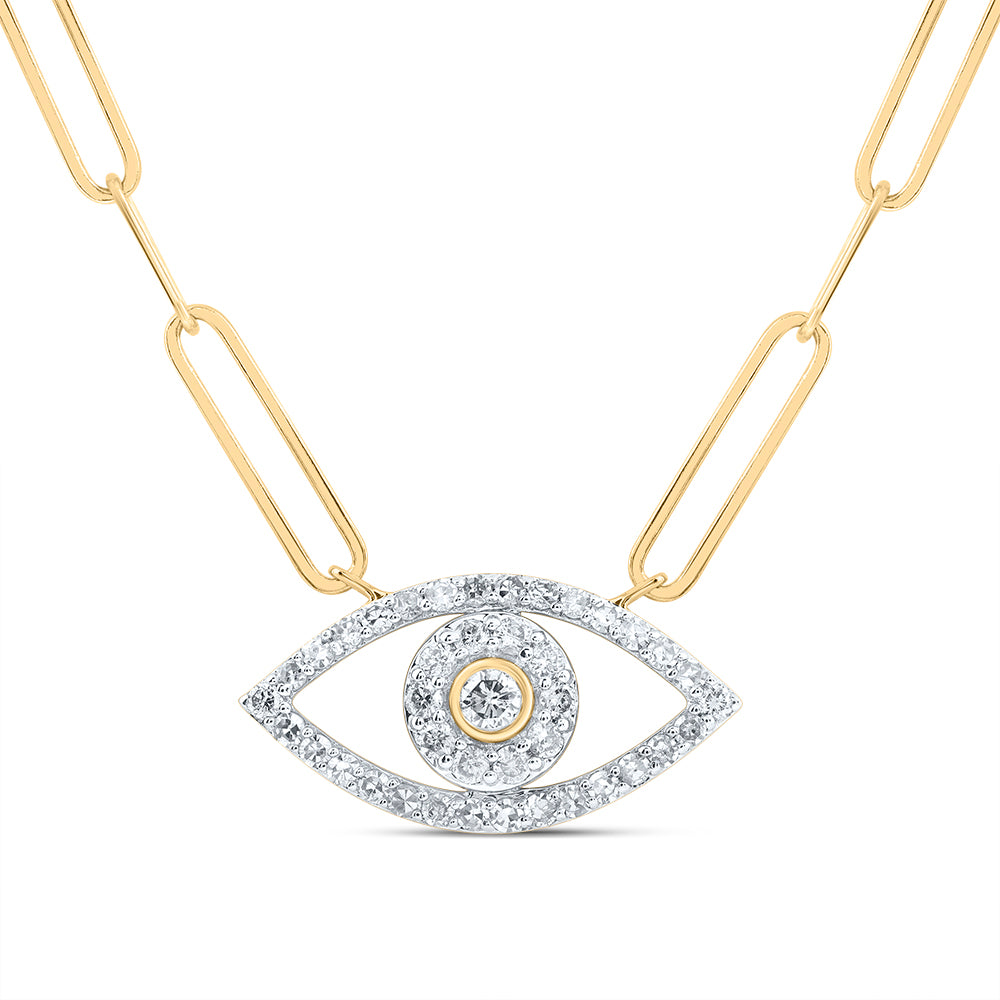 1/4CTW-DIA NK EVIL EYE FASHION NECKLACE (18-INCH)