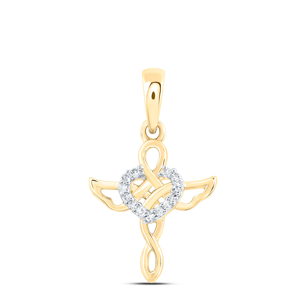 1/20CTW-DIA NK GIFT HEART CROSS PENDANT
