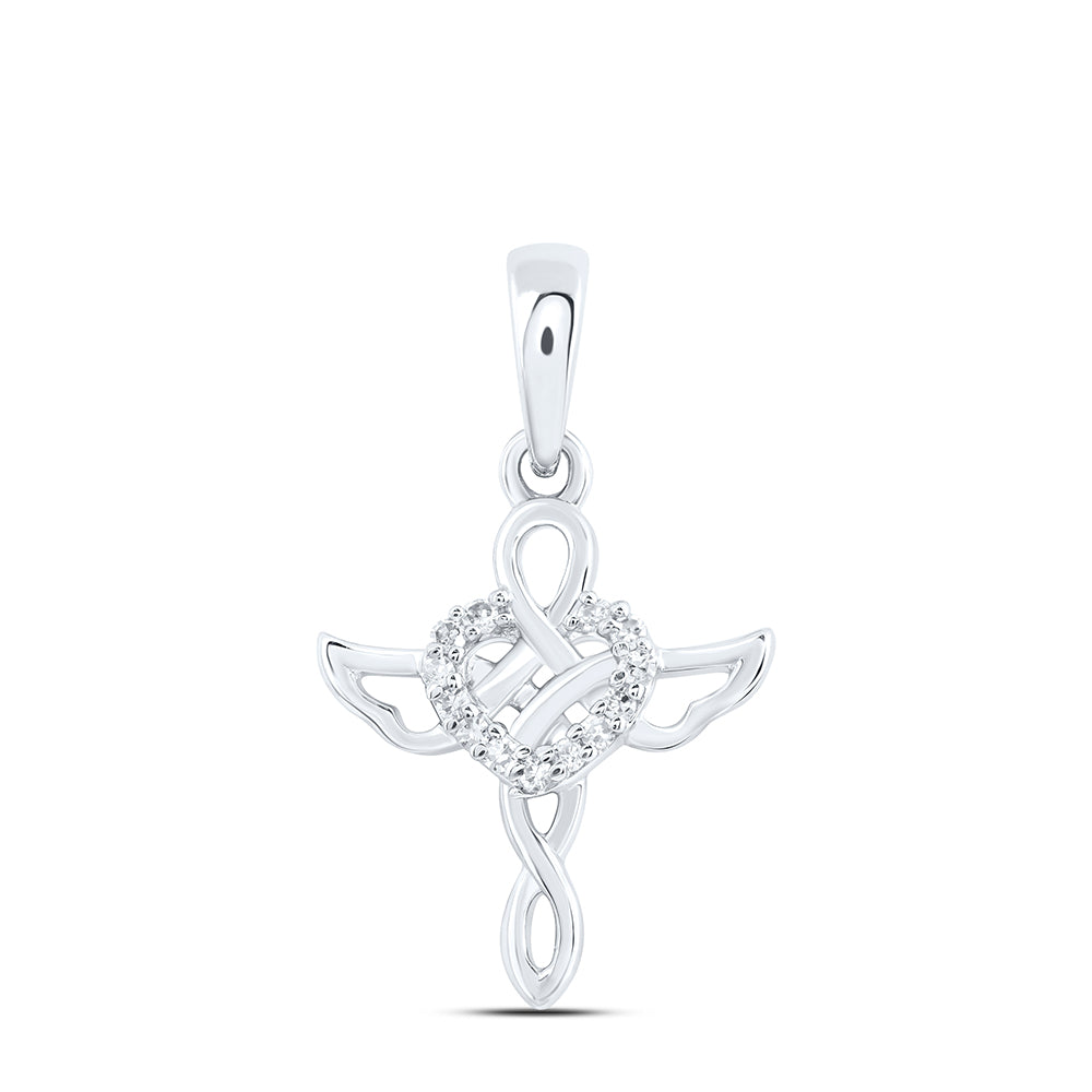 1/20CTW-DIA NK GIFT HEART CROSS PENDANT