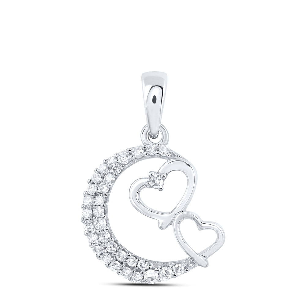 1/8CTW-DIA NK GIFT MOON STAR HEART PENDANT