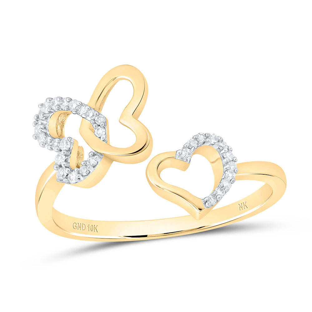 1/10CTW-DIA NK GIFT BUTTERFLY HEART RING