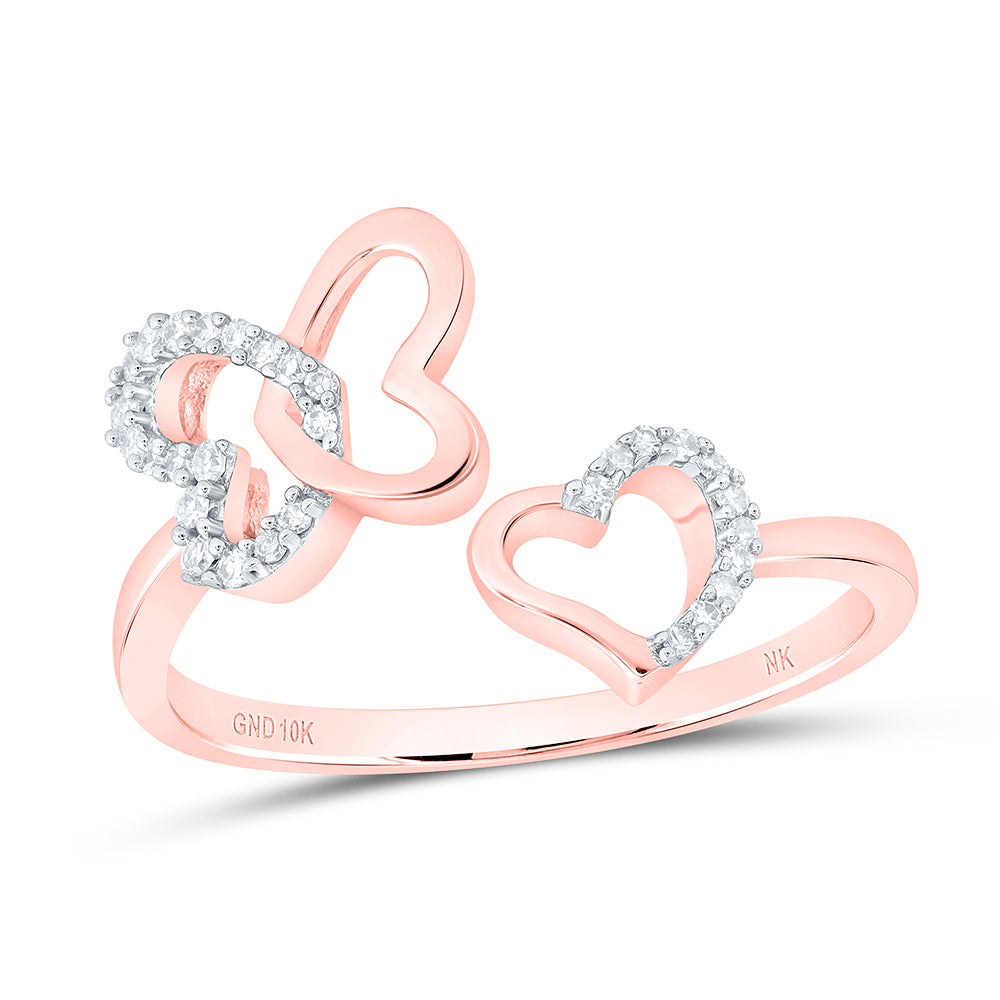 1/10CTW-DIA NK GIFT BUTTERFLY HEART RING