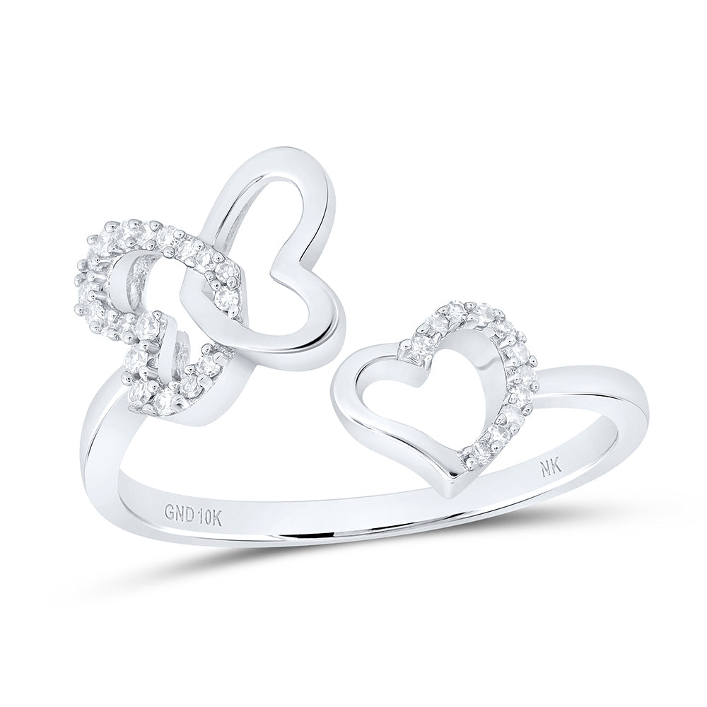 1/10CTW-DIA NK GIFT BUTTERFLY HEART RING