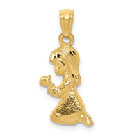 Load image into Gallery viewer, 14k Praying Girl Pendant
