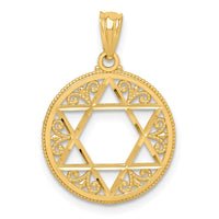 Load image into Gallery viewer, 14k Filigree Star of David Pendant

