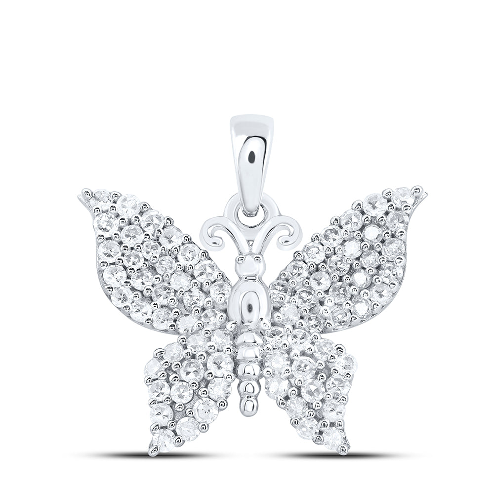 3/8CTW-DIA NK GIFT BUTTERFLY PENDANT