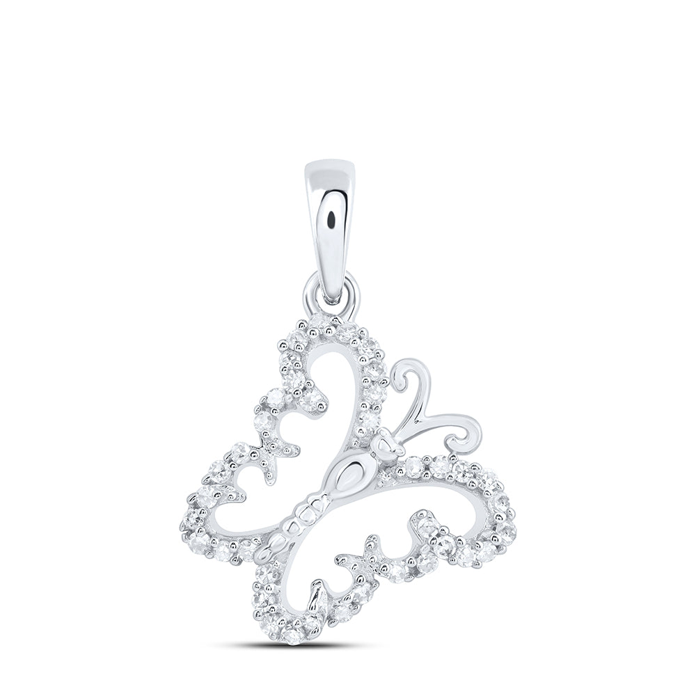 1/8CTW-DIA NK GIFT BUTTERFLY PENDANT