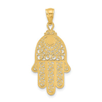 Load image into Gallery viewer, 14k Diamond-cut Filigree Chamseh Pendant
