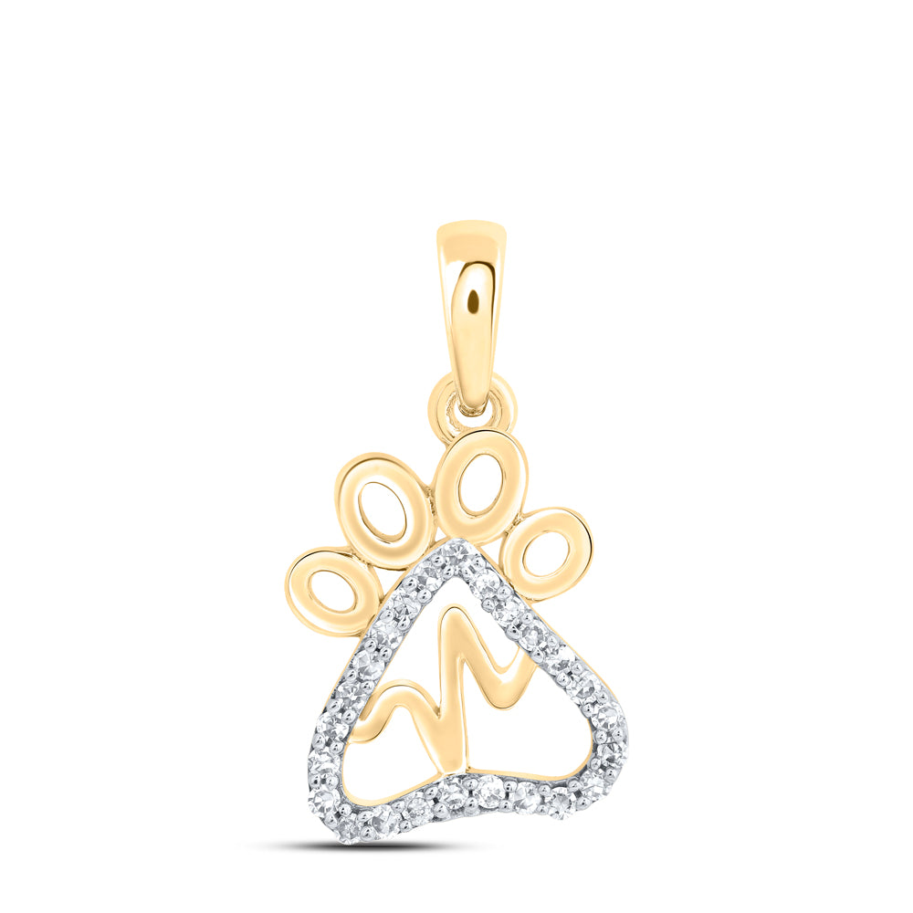 1/10CTW-DIA NK GIFT CAT PAW PENDANT