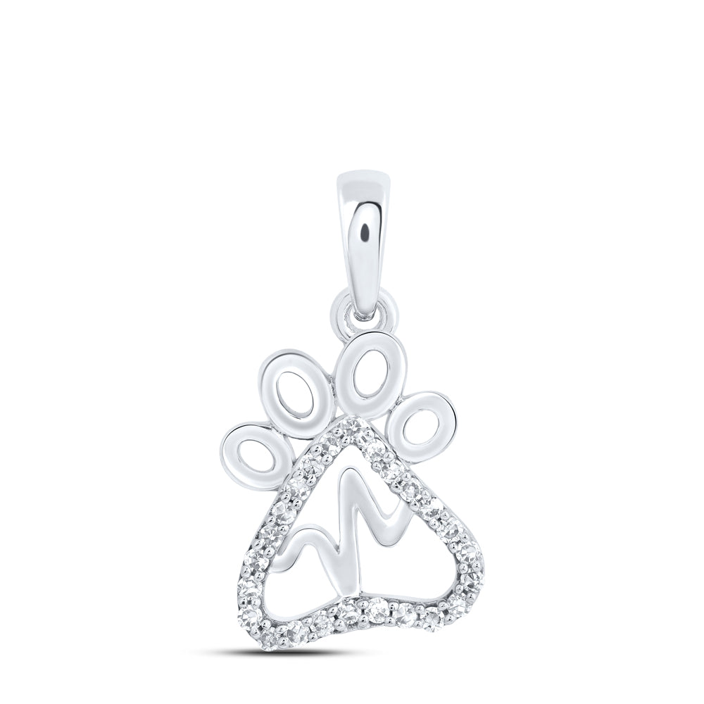 1/10CTW-DIA NK GIFT CAT PAW PENDANT