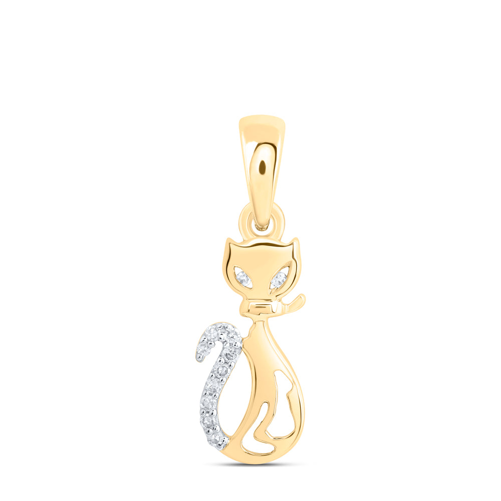 0.03CTW-DIA NK GIFT CAT PENDANT