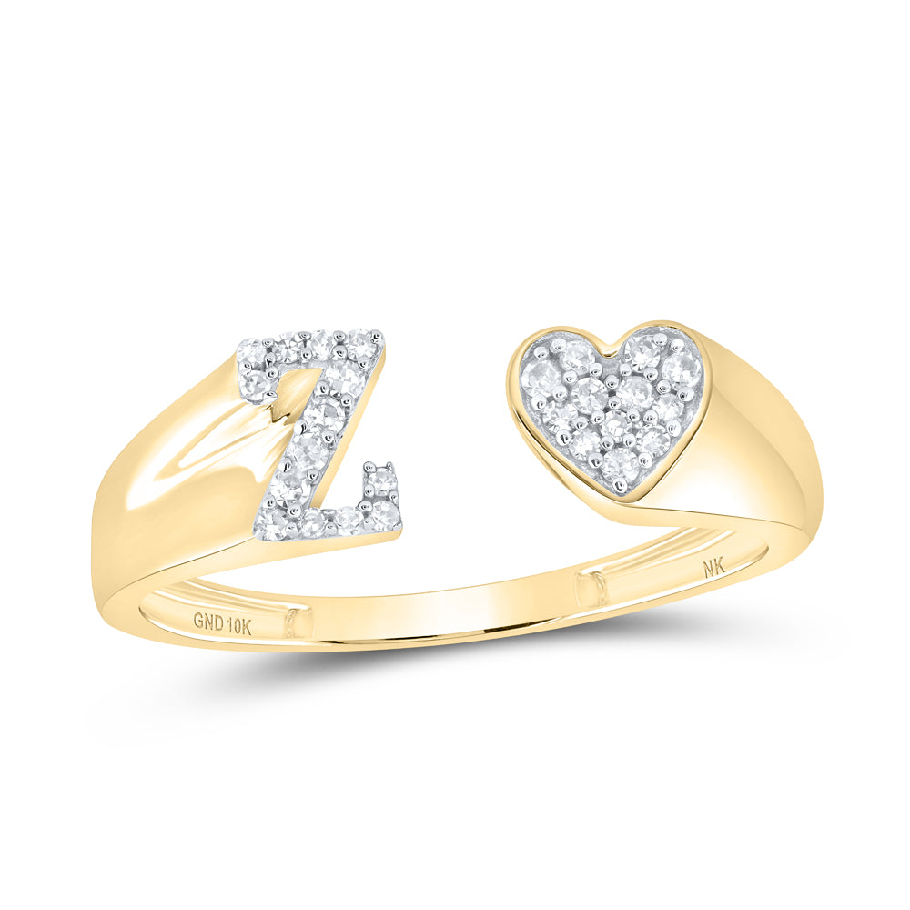 1/10CTW-DIA NK GIFT INITIAL "Z" LADIES HEART RING