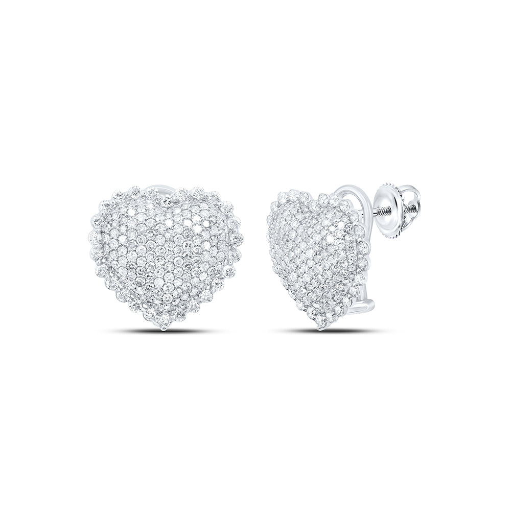 2CTW-DIA NK FASHION HEART EARRING