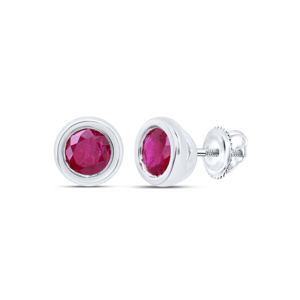 4 MM-DIA RUBY-RD NAT GEM ROUND STUD EARRING
