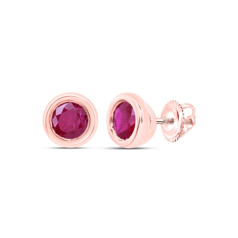 4 MM-DIA RUBY-RD NAT GEM ROUND STUD EARRING