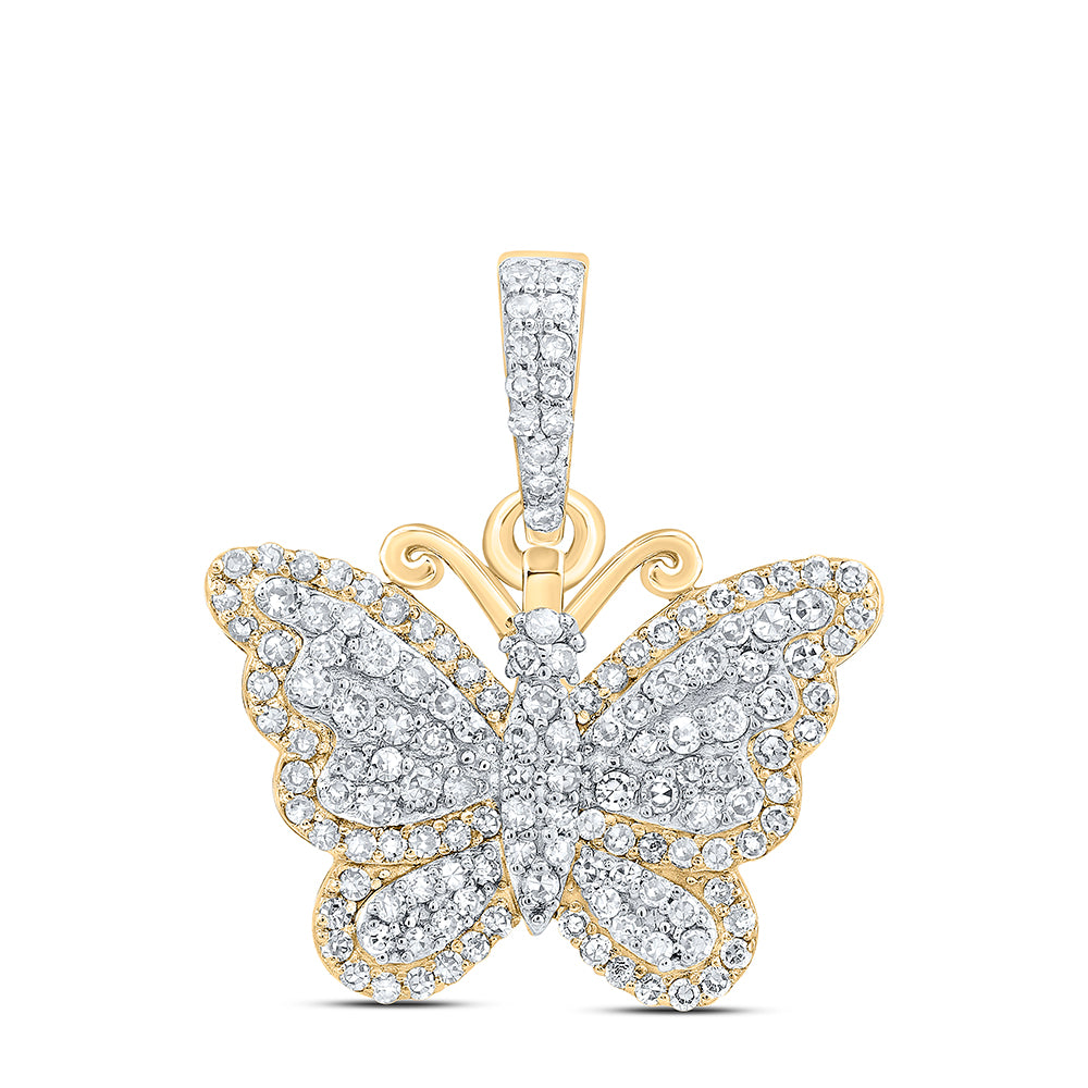 3/8CTW-DIA NK BUTTERFLY FASHION PENDANT