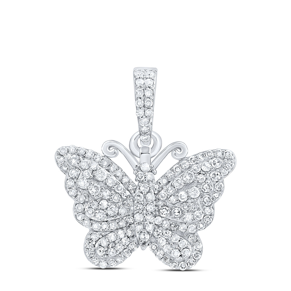 3/8CTW-DIA NK BUTTERFLY FASHION PENDANT