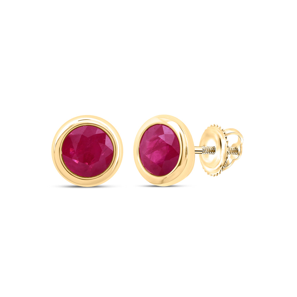 5 MM-DIA RUBY-RD NAT GEM ROUND STUD EARRING