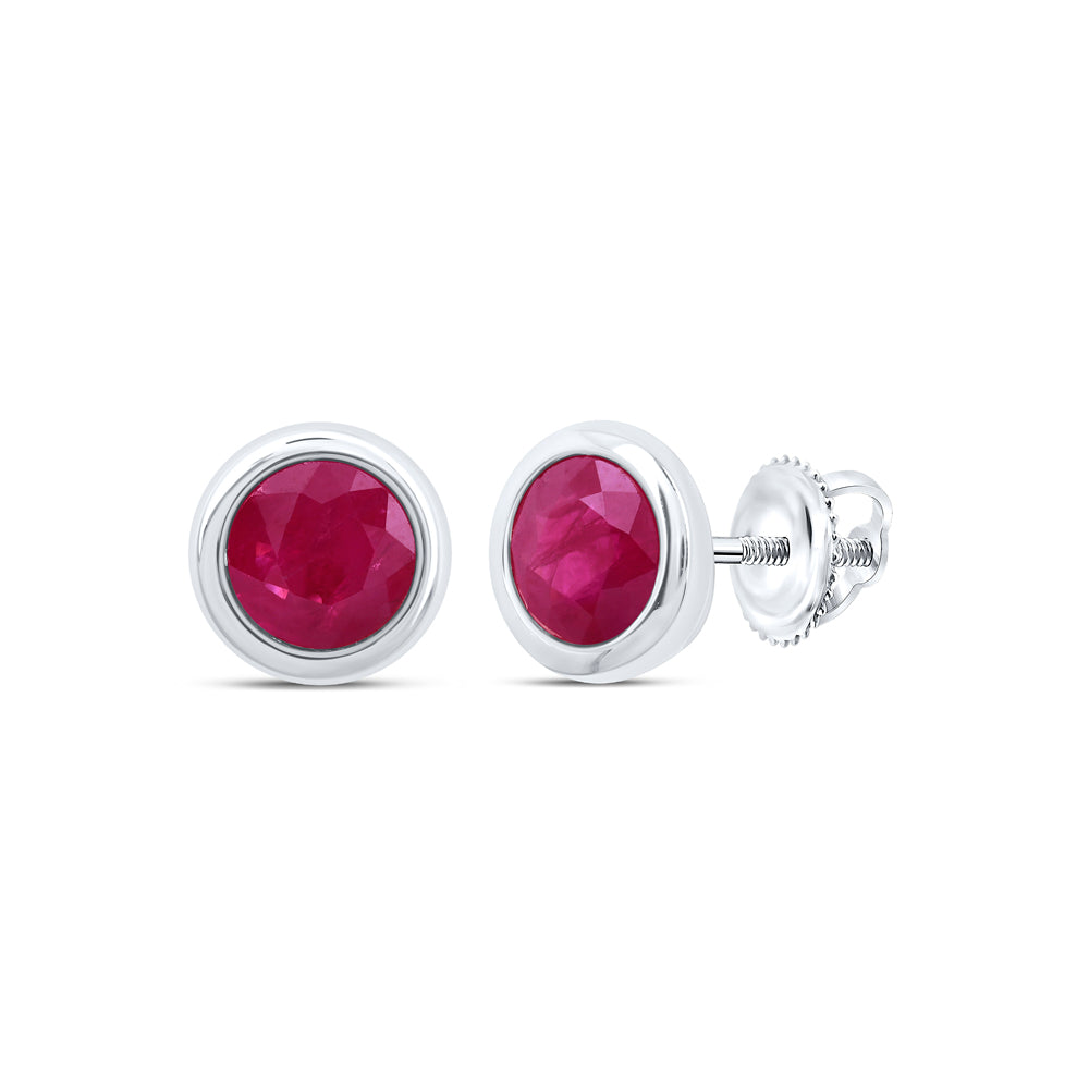 5 MM-DIA RUBY-RD NAT GEM ROUND STUD EARRING