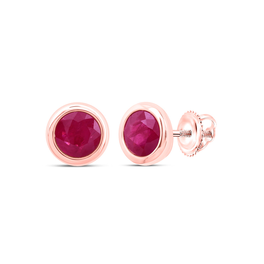 5 MM-DIA RUBY-RD NAT GEM ROUND STUD EARRING