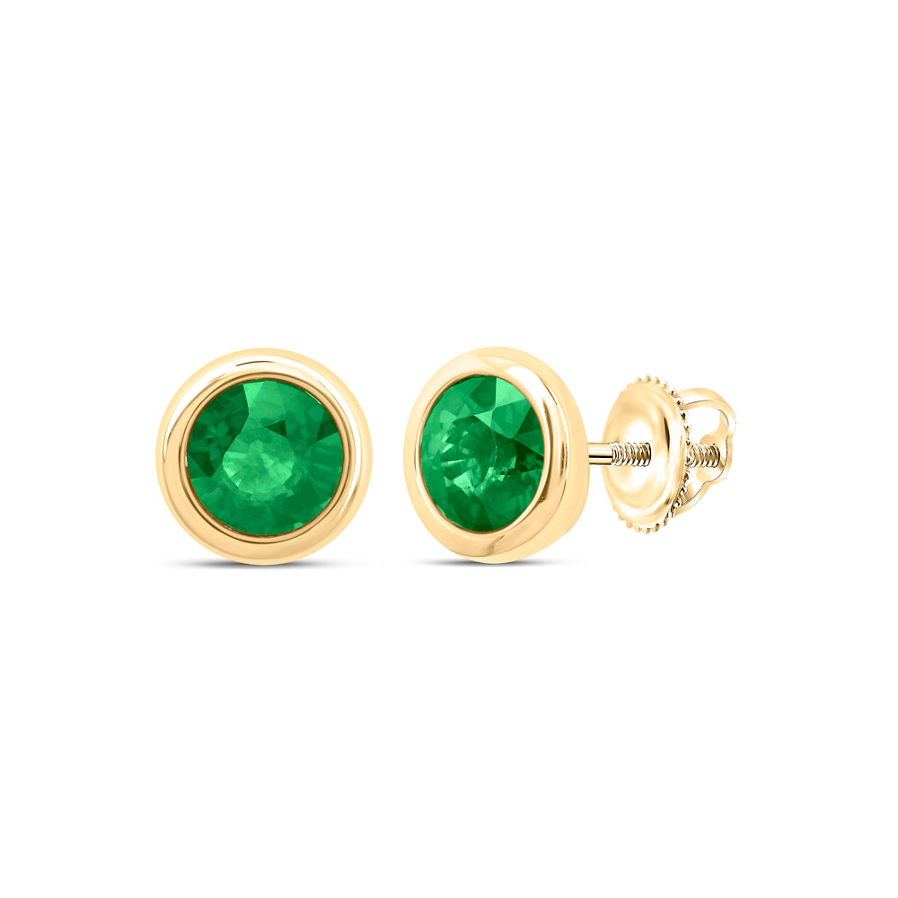 5 MM-DIA EM-RD NAT GEM ROUND STUD EARRING