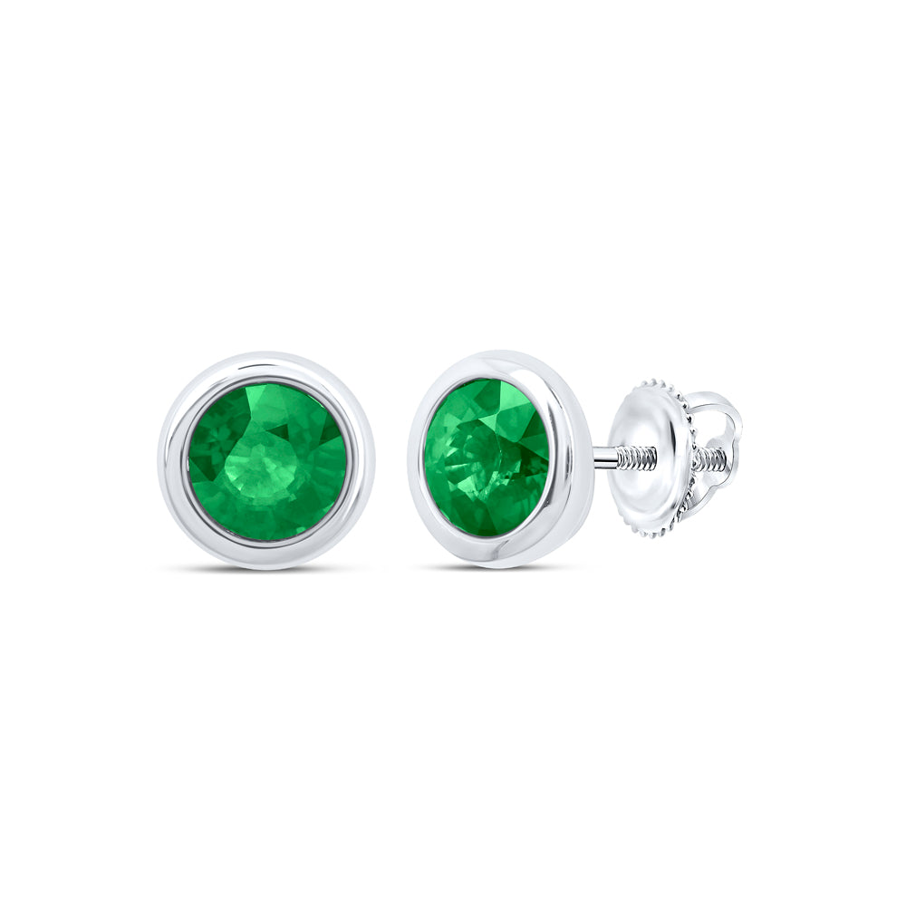 5 MM-DIA EM-RD NAT GEM ROUND STUD EARRING