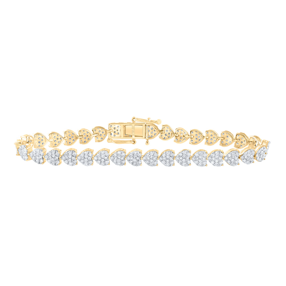 3 1/4CTW-DIA NK HEART SHAPE FASHION BRACELET (7 INCH)