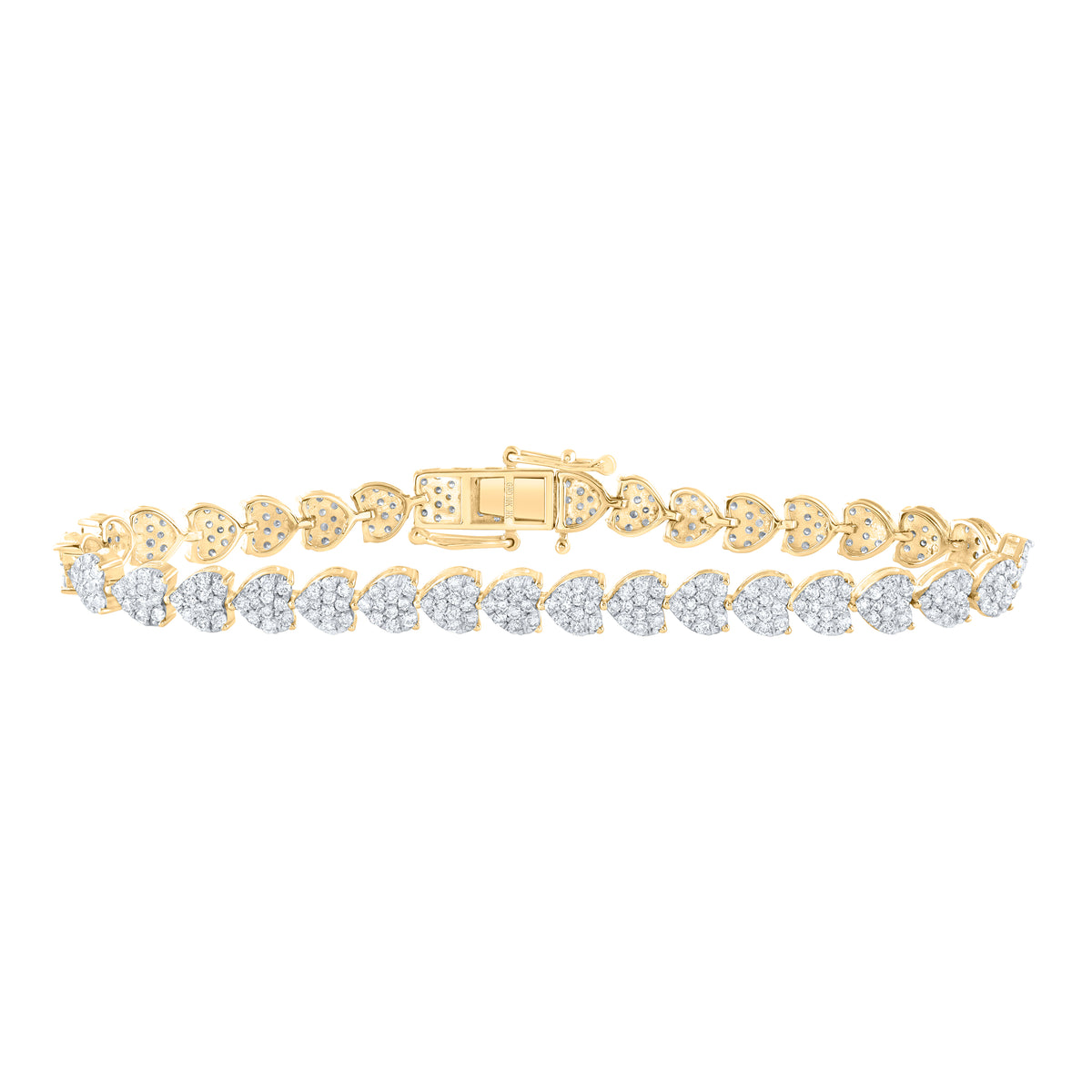 3 1/4CTW-DIA NK HEART SHAPE FASHION BRACELET (7 INCH)