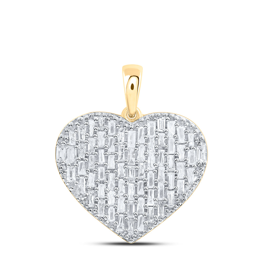 5/8CTW-DIA CN BAGUETTE FASHION HEART PENDANT