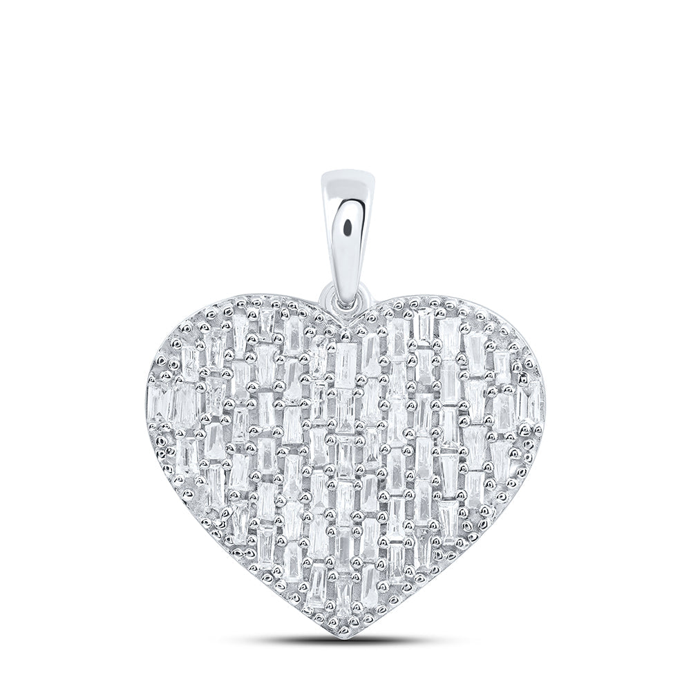 5/8CTW-DIA CN BAGUETTE FASHION HEART PENDANT