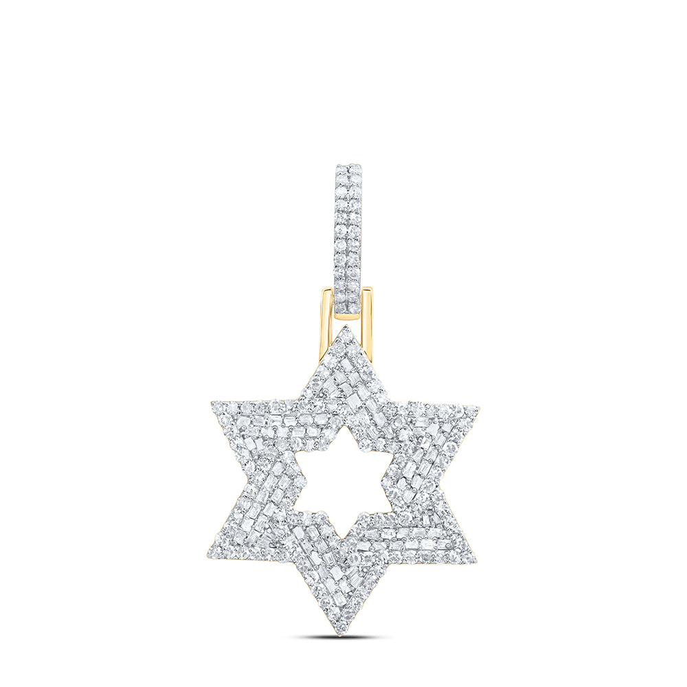 1 CTW-DIA NK STAR OF DAVID MEN'S CHARM